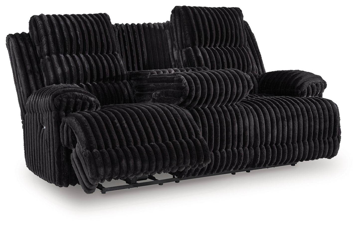 Rhine Falls - Onyx - Reclining Power Sofa With Drop Down Table