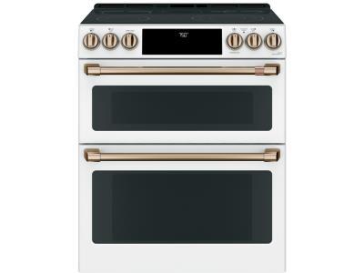 GE CAFE 30 Inch Slide-In Electric Range Matte White