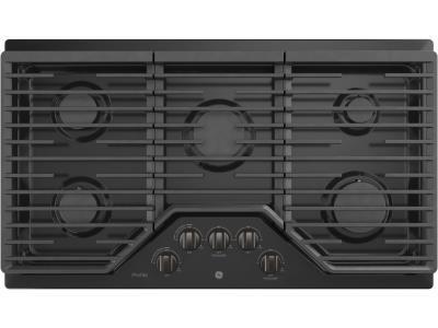 GE PROFILE 36 Inch Coil Gas Cooktop Black Stainless Steel