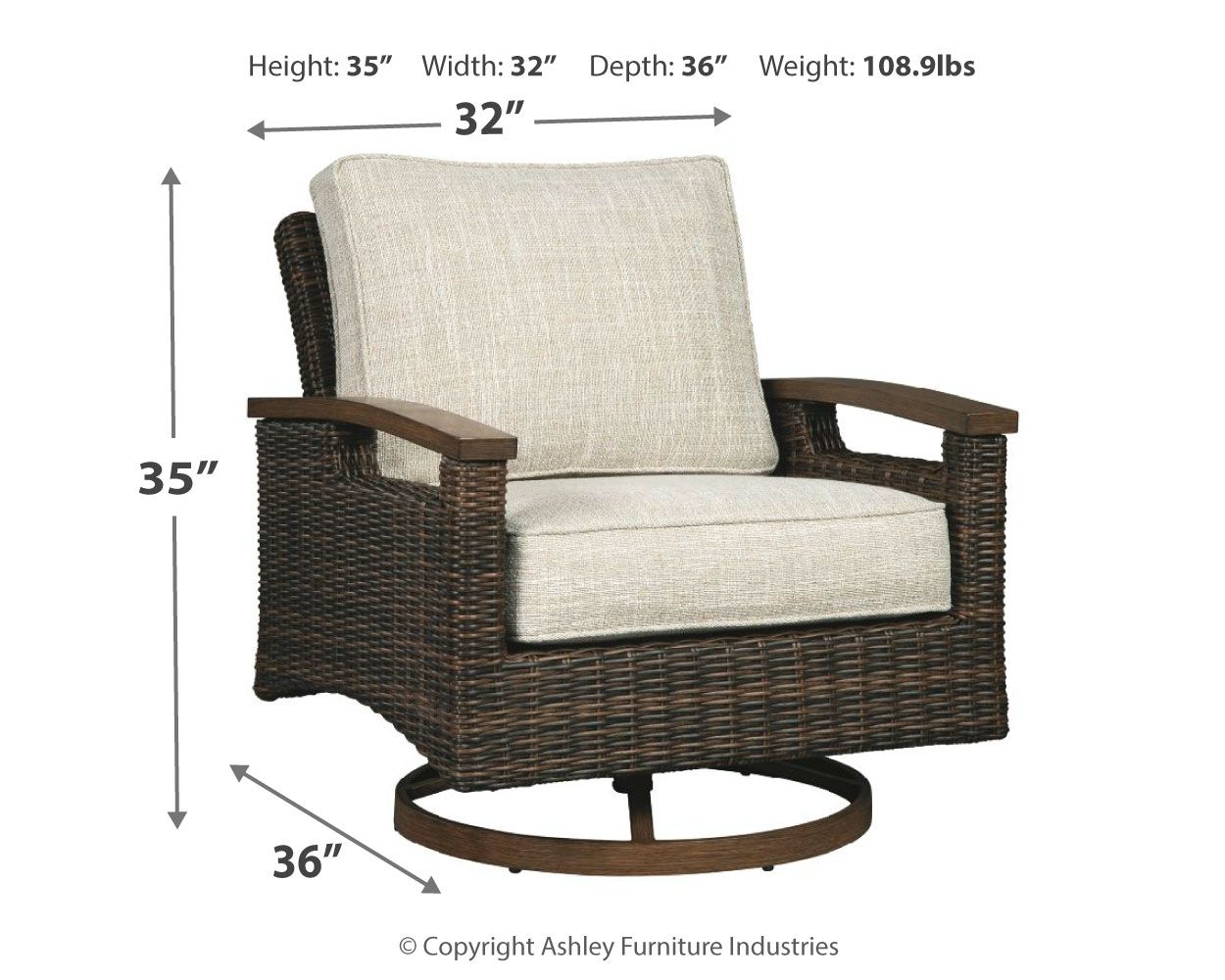 Paradise Trail - Medium Brown - Swivel Lounge Chair (Set of 2)