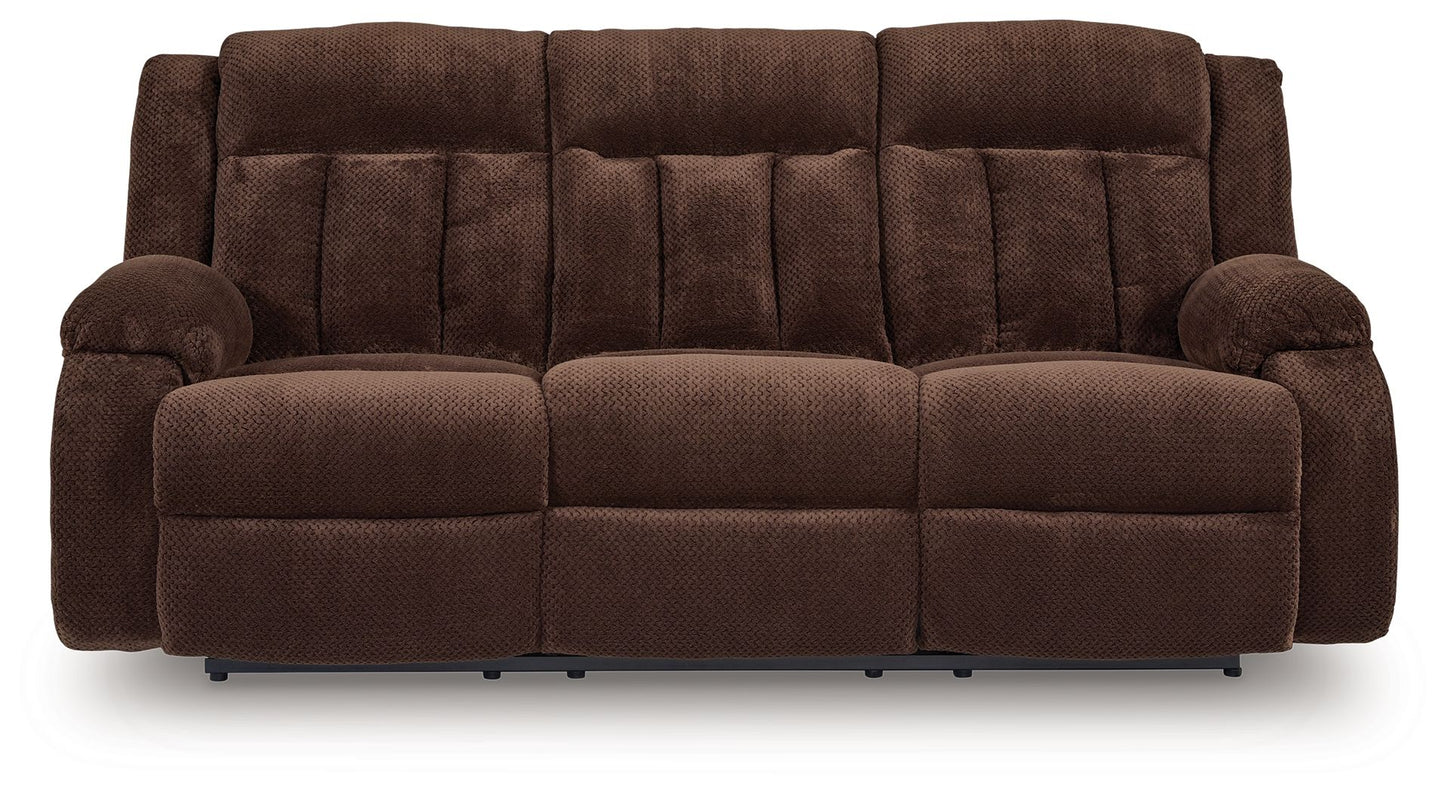 Free Wake - Chocolate - Reclining Power Sofa With Drop Down Table