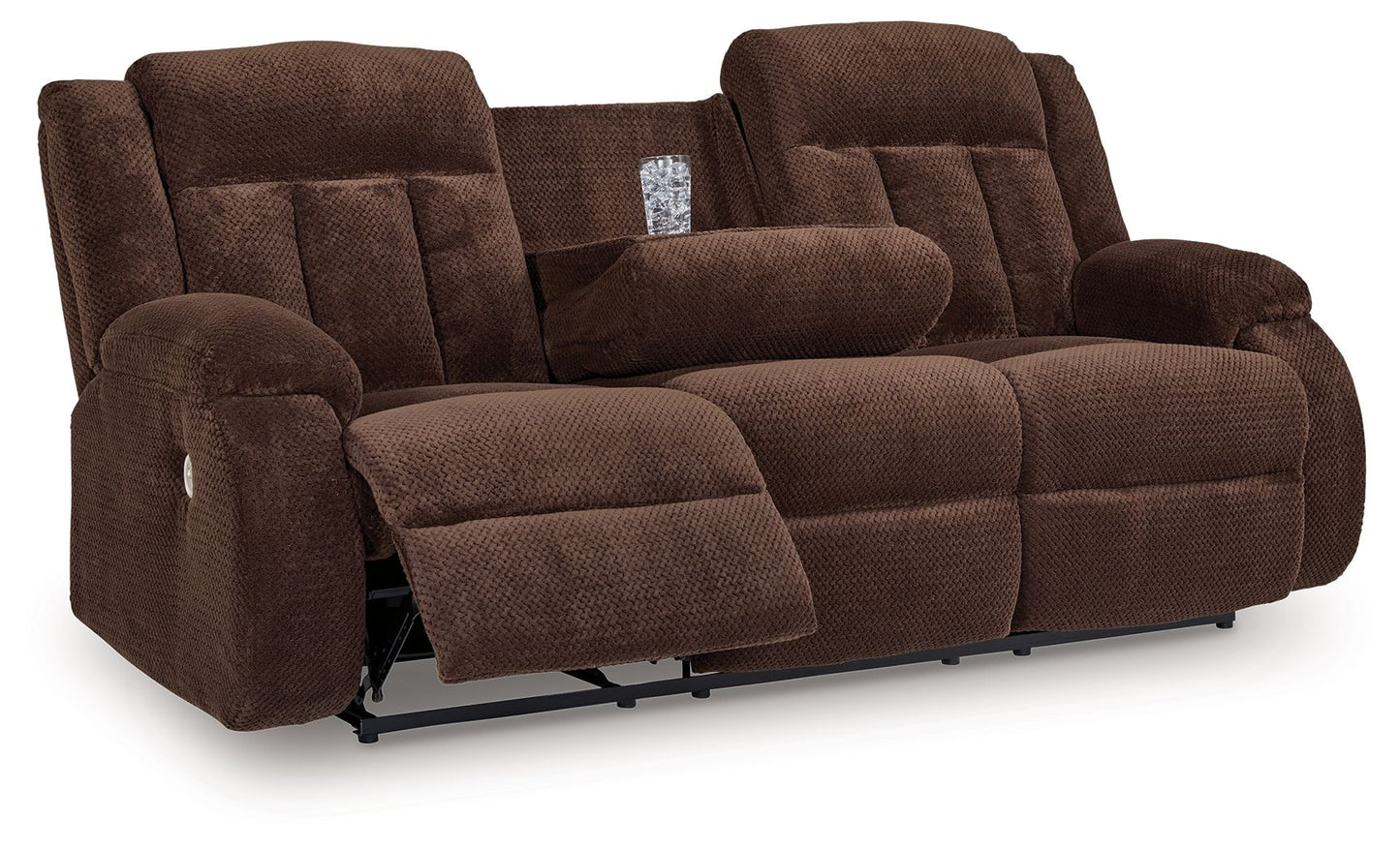 Free Wake - Chocolate - Reclining Power Sofa With Drop Down Table