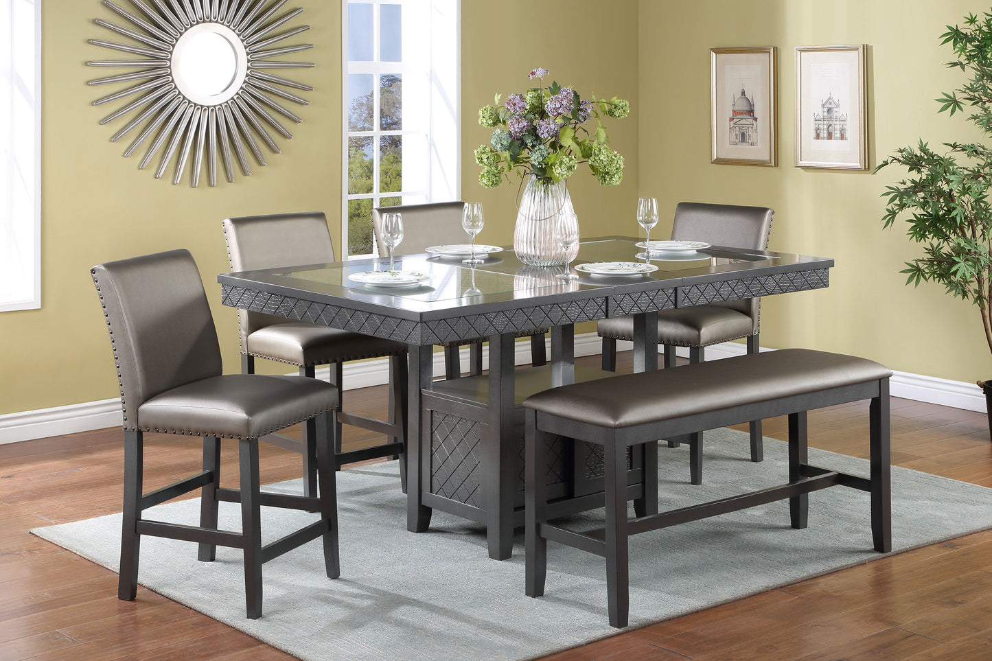 Bankston - Counter Height Chair With Nailhead (Set of 2) - Zinc