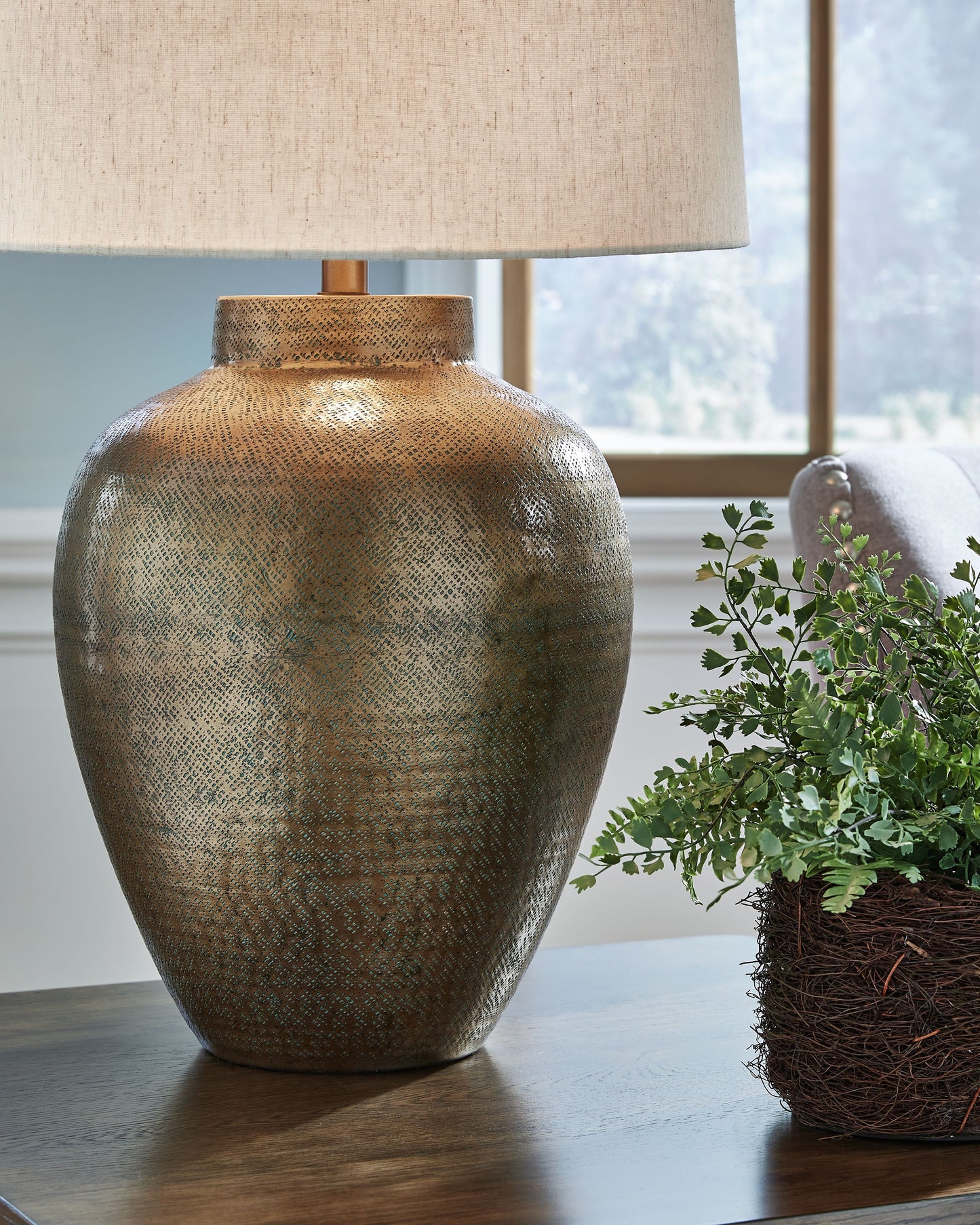 Madney - Metal Table Lamp - Antique Gold Finish