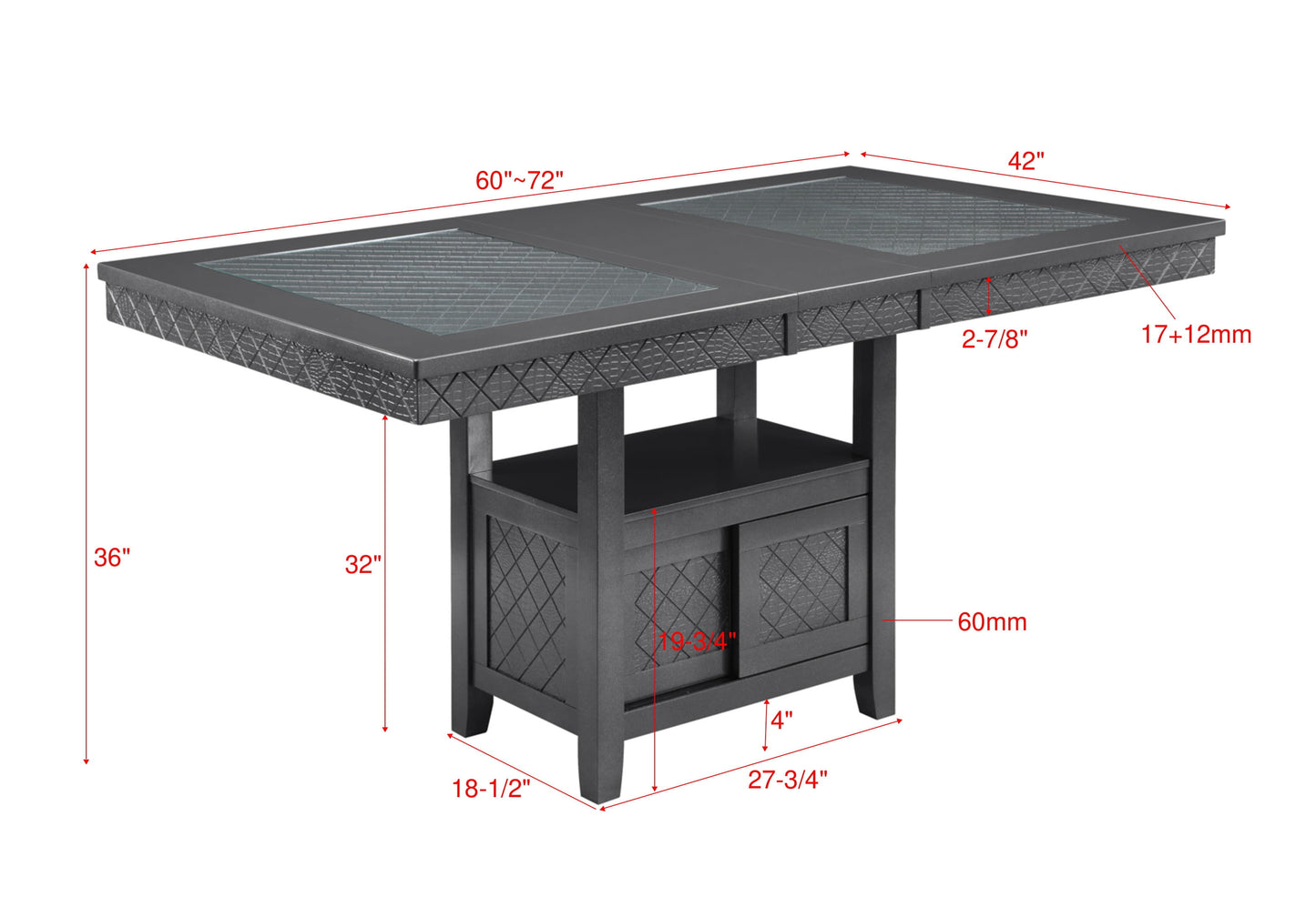 Bankston - Counter Height Dining Table - Zinc
