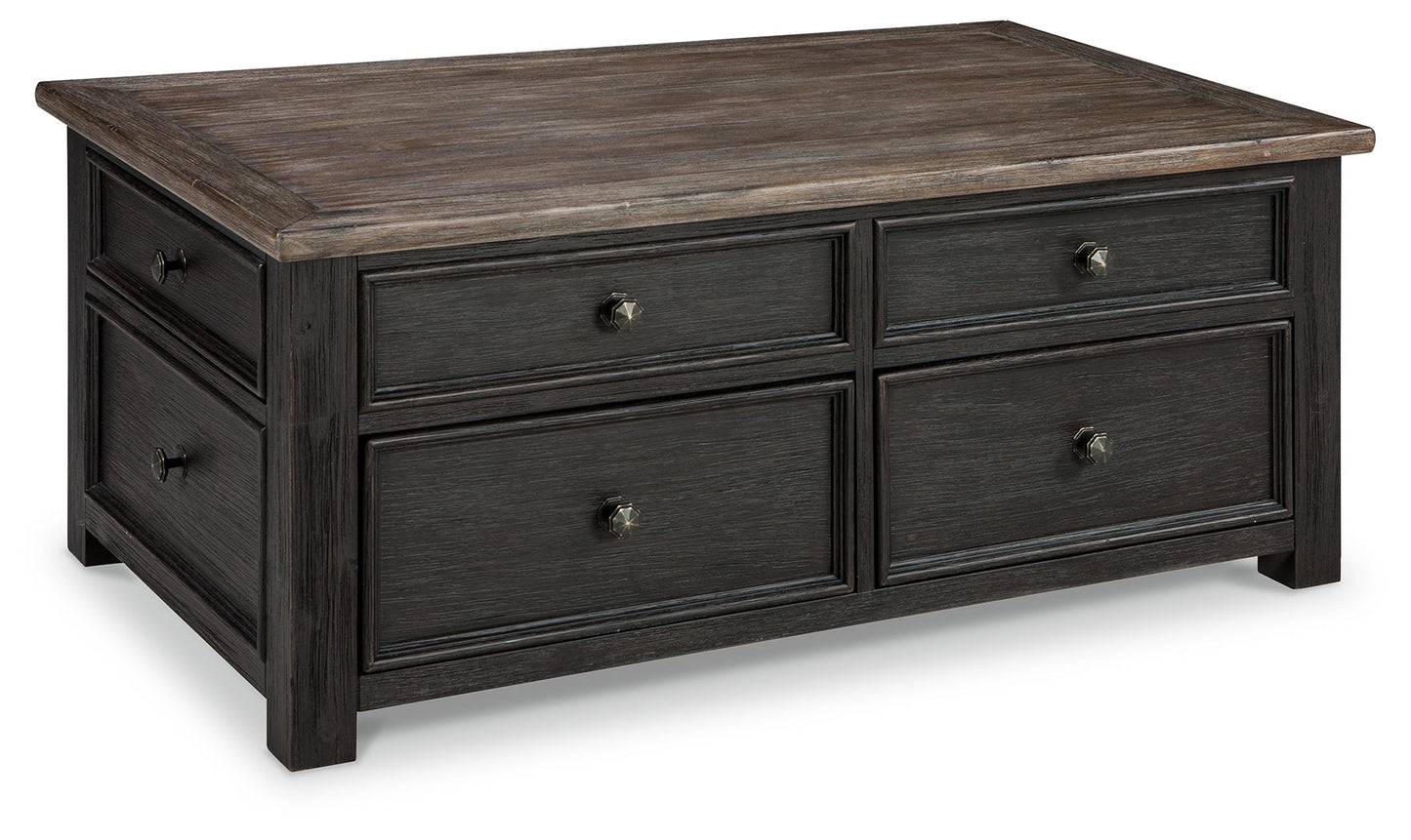 Tyler Creek - Grayish Brown / Black - Lift Top Cocktail Table