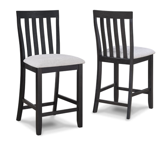Delfin - Counter Height Chair (Set of 2) - Light Gray / Black