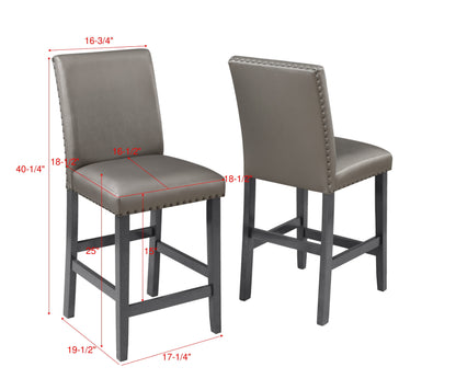Bankston - Counter Height Chair With Nailhead (Set of 2) - Zinc