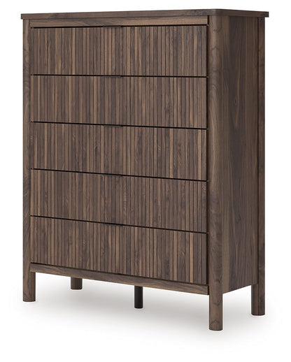 Pamytta - Brown - Five Drawer Wide Chest
