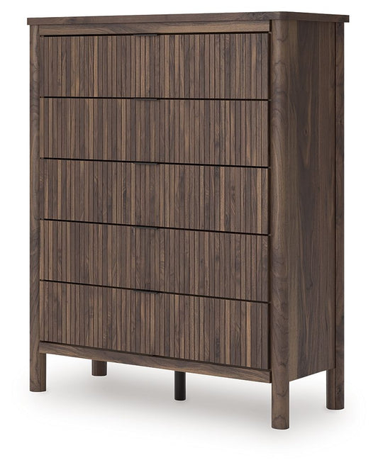Pamytta - Brown - Five Drawer Wide Chest