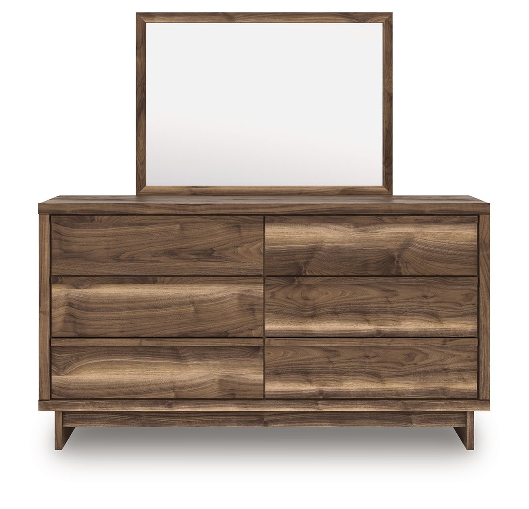 Chirason - Brown - Six Drawer Dresser And Mirror