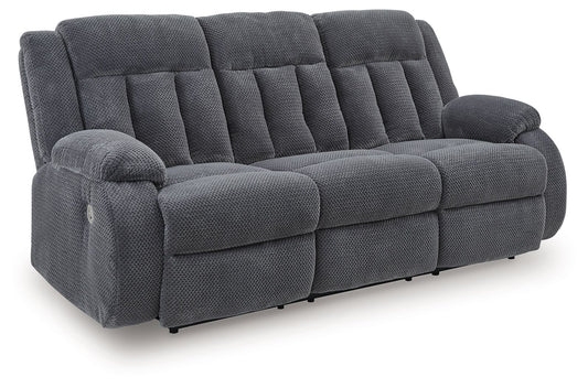 Observation - Steel - Reclining Power Sofa With Drop Down Table