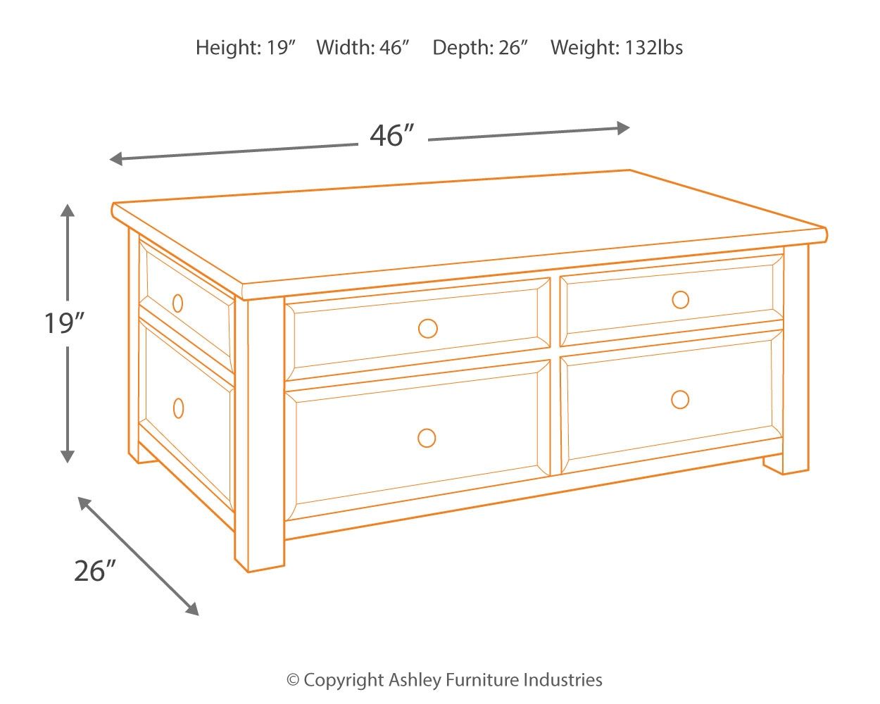 Tyler Creek - Grayish Brown / Black - Lift Top Cocktail Table