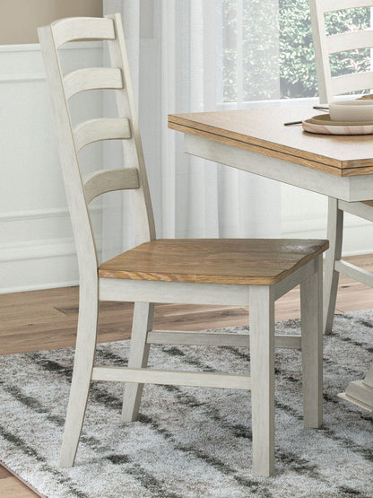 Purlaney - Antique White / Natural - Dining Room Side Chair (Set of 2)