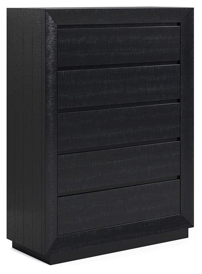 Londer - Five Drawer Chest - Black