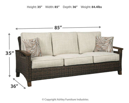 Paradise Trail - Medium Brown - Sofa with Cushion