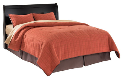 Huey Vineyard - Black - Queen Sleigh Headboard