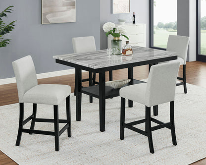 Marbel - Faux Marble Counter Height Set