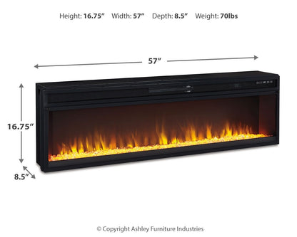 Entertainment Accessories - Wide Fireplace Insert - Black