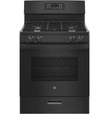 GE 30 Inch Freestanding Gas Range Black