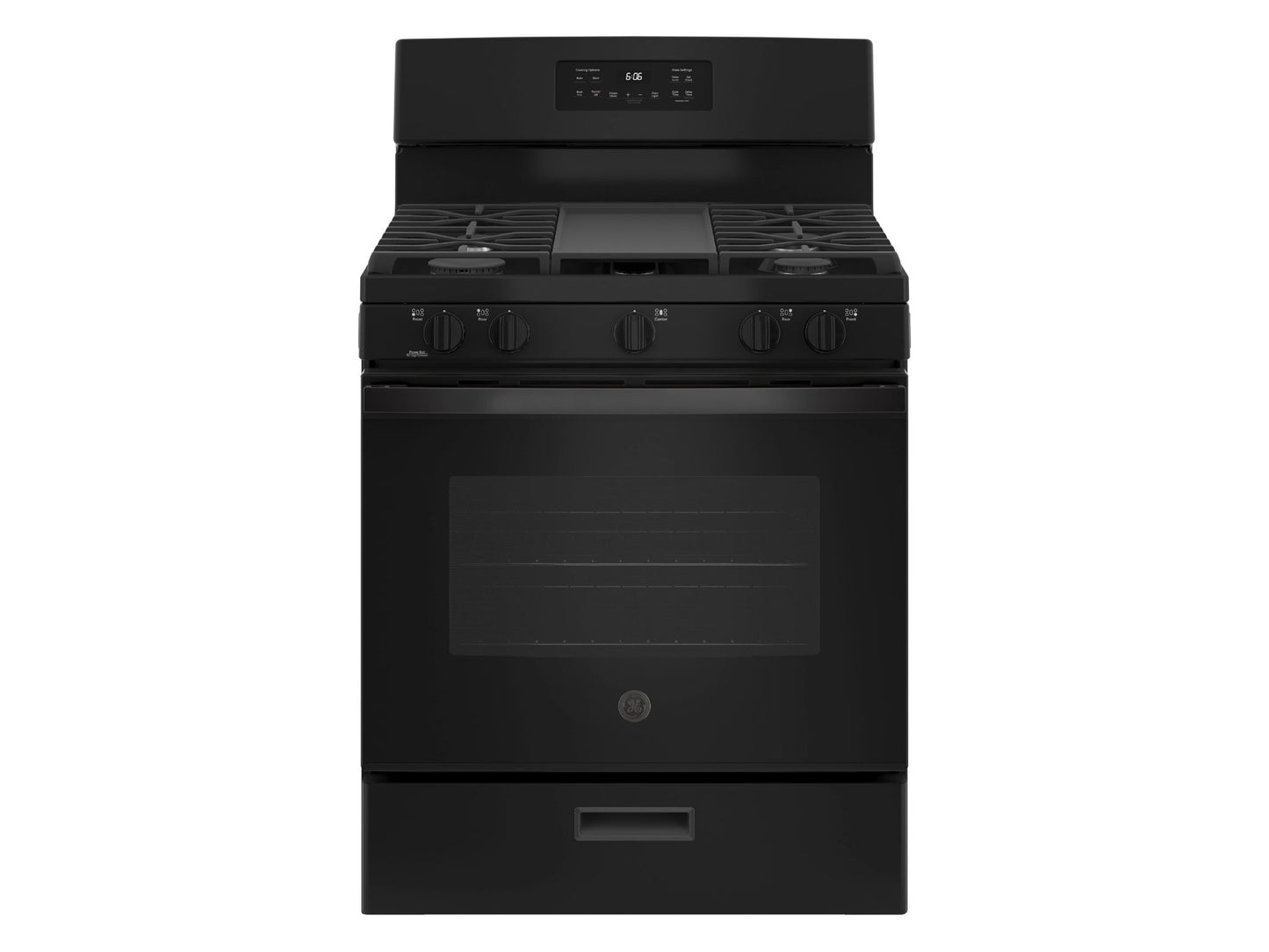 GE 30" Freestanding Gas Range With 5 Sealed Burners - Black
