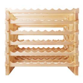 VINOTEMP 108 Bottle Double Modular Wine Rack Natural