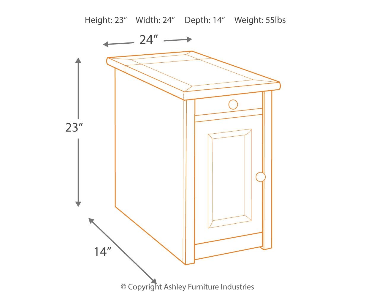 Tyler Creek - Grayish Brown / Black - Chair Side End Table