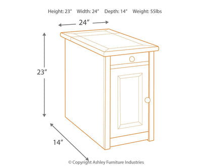 Tyler Creek - Grayish Brown / Black - Chair Side End Table