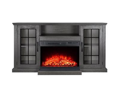 VITARA 59" TV Stand w/ Fireplace Charcoal Gray