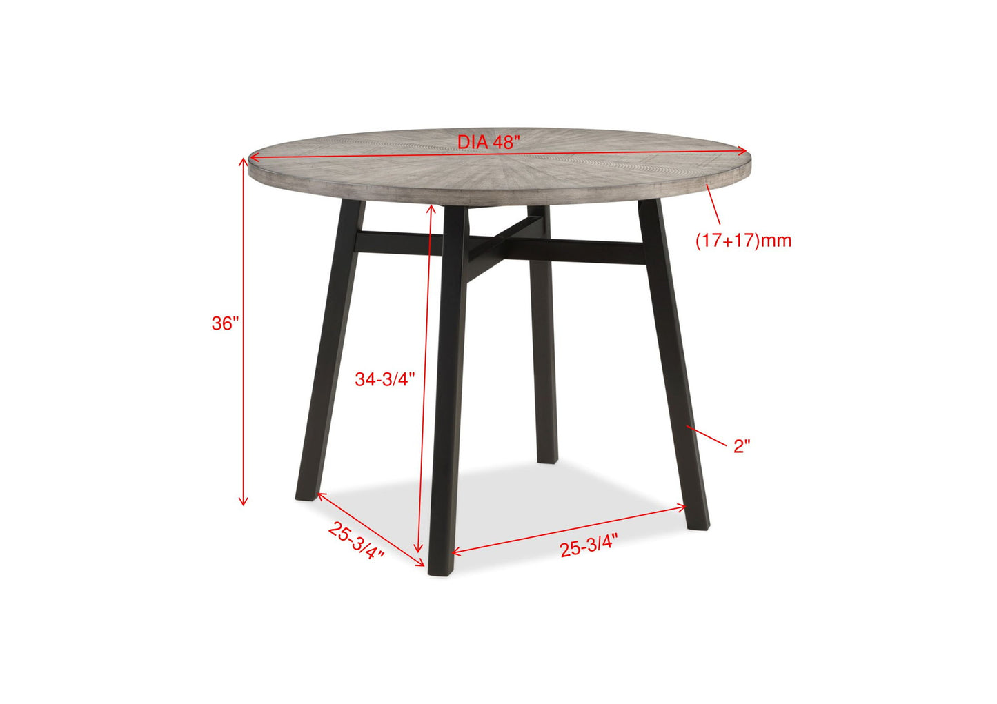 Mathis - 5 Piece Counter Dining Room Set - Black / Gray