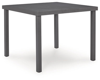 Rocky Creek - Square Dining Table With Umbrella Option - Gray