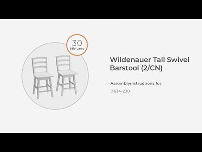 Wildenauer - Tall Swivel Barstool (Set of 2) - Brown / Black