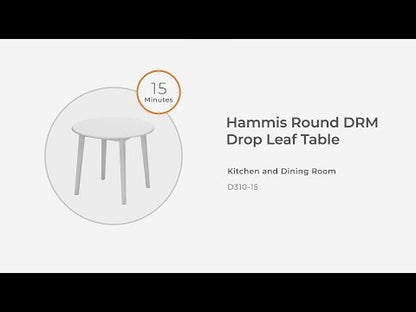 Hammis - Round DRM Drop Leaf Table - Dark Brown