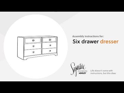 Paxberry - Six Drawer Dresser - Weatherworn - Whitewash