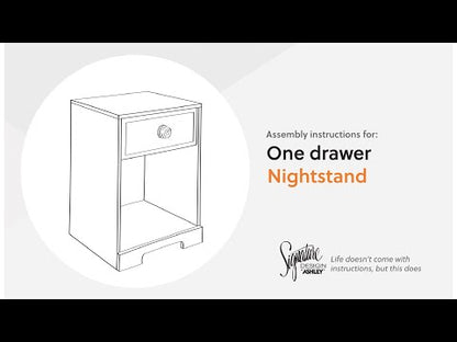 Paxberry - One Drawer Night Stand - Open Cubby - Whitewash